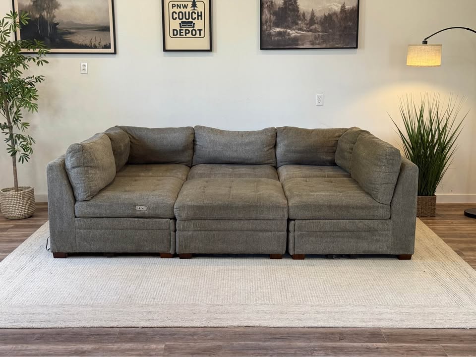 Gray Costco Thomsonvill modular electric recliner sectional couch delivery available
