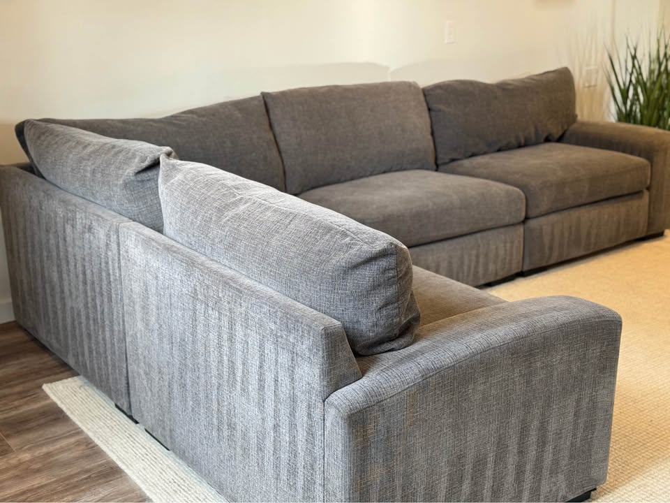 Gray 4-piece sectional couch delivery available