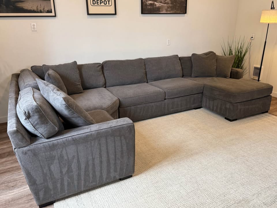 Macy’s Radley dark gray sectional couch delivery available