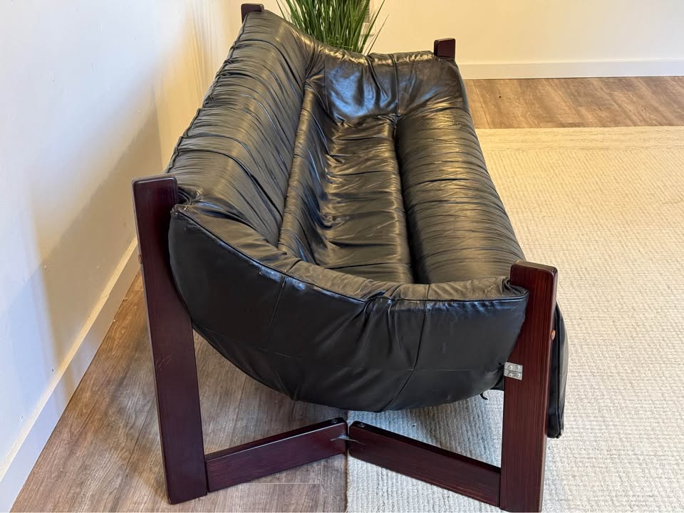 Leather sofa by Percival Lafer in 1960s delivery available
