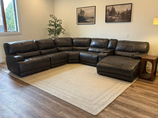 Macy’s leather electric recliner sectional couch delivery available