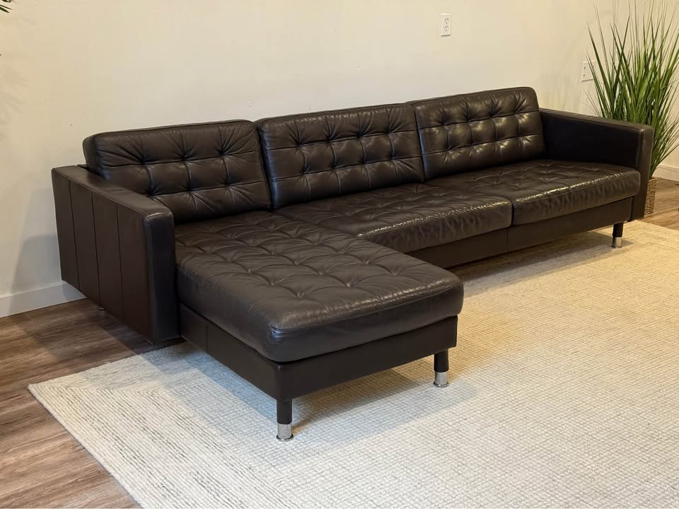 Black leather sectional sectional couch delivery available