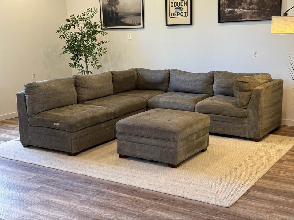 Gray Costco Thomsonvill modular electric recliner sectional couch delivery available