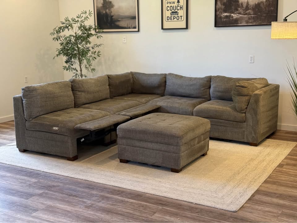 Gray Costco Thomsonvill modular electric recliner sectional couch delivery available