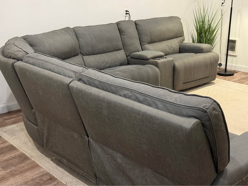 Gray electric recliner sectional couch delivery available