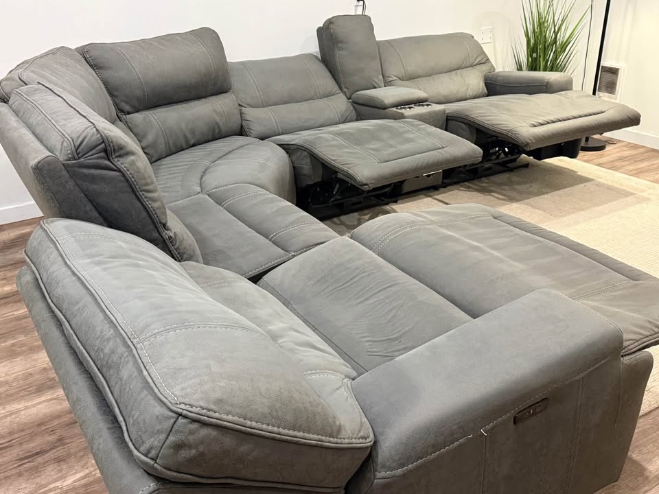 Gray electric recliner sectional couch delivery available