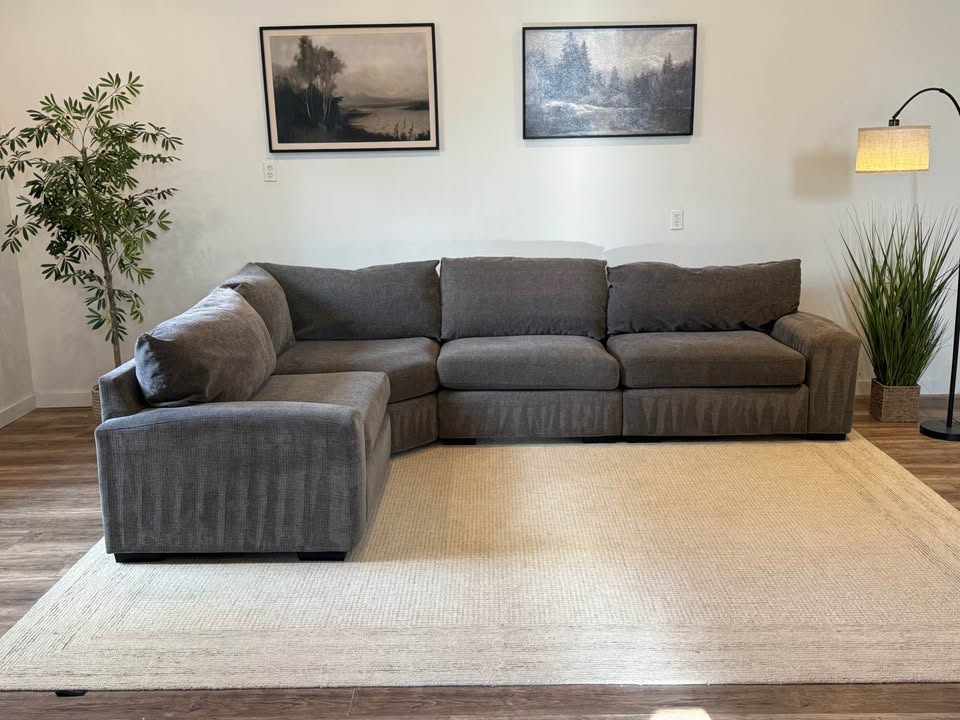 Gray 4-piece sectional couch delivery available