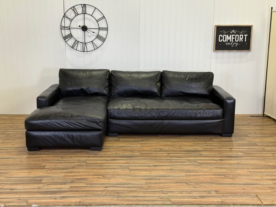 Rh Maxwell leather sectional couch Delivery available