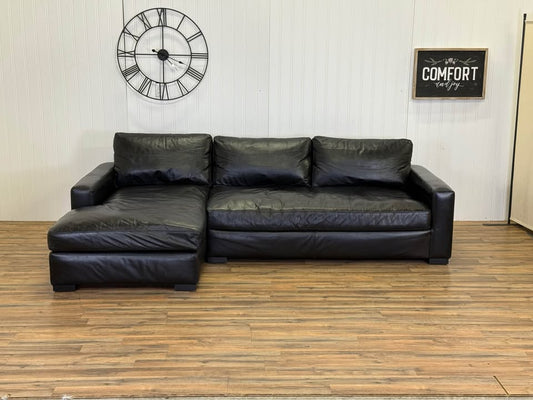 Rh Maxwell leather sectional couch Delivery available