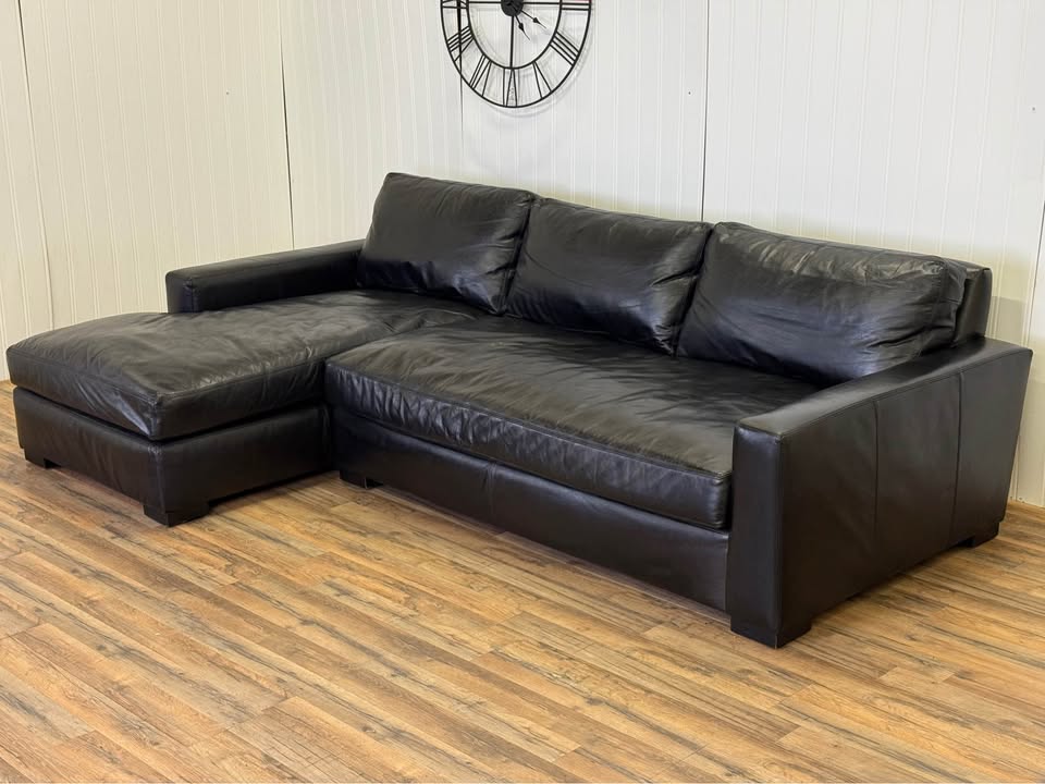 Rh Maxwell leather sectional couch Delivery available