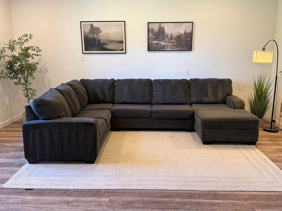 Ashley furniture dark gray sectional couch delivery available