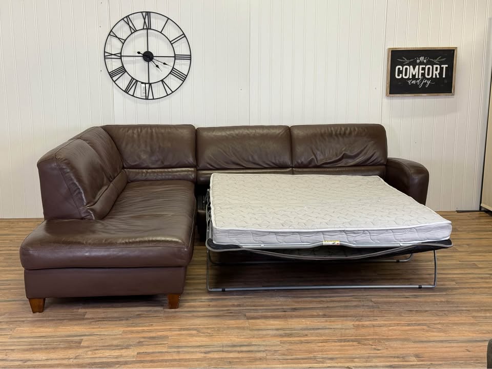 Italsofa leather sectional sleeper couch delivery available