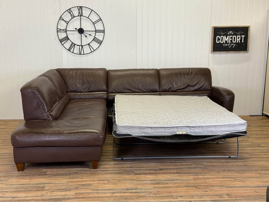 Italsofa leather sectional sleeper couch delivery available