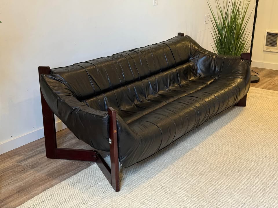 Leather sofa by Percival Lafer in 1960s delivery available