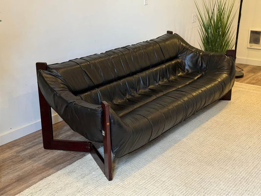 Leather sofa by Percival Lafer in 1960s delivery available