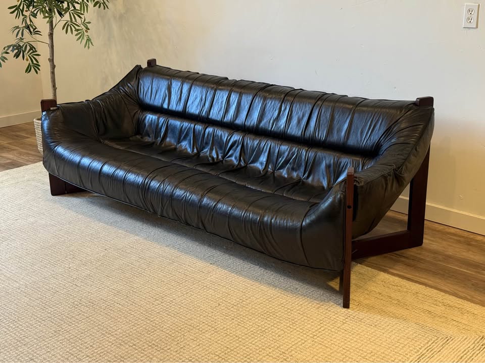 Leather sofa by Percival Lafer in 1960s delivery available