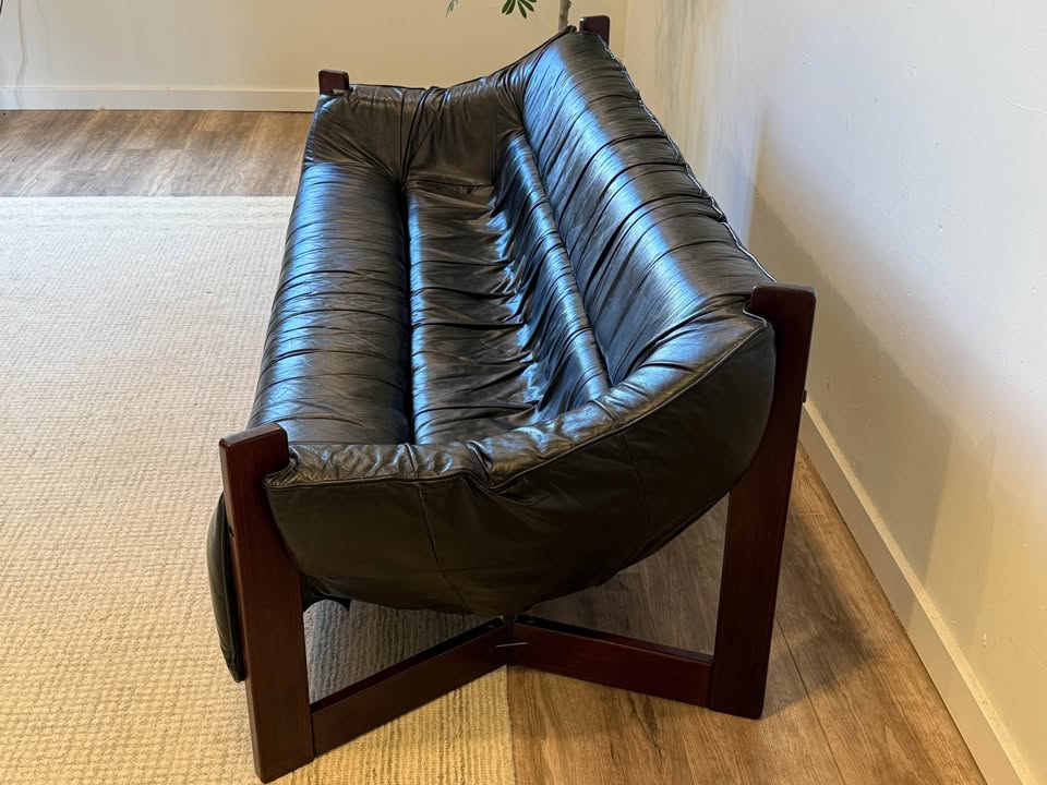 Leather sofa by Percival Lafer in 1960s delivery available