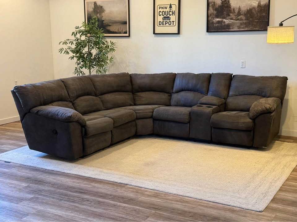 Ashley furniture Charcoal gray manual recliner sectional couch delivery available
