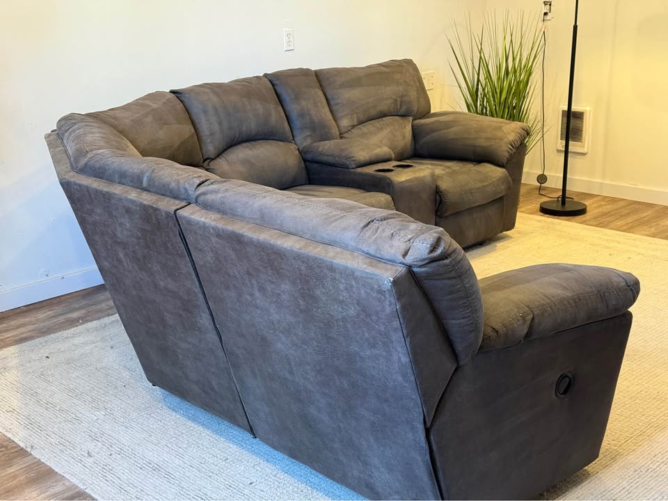 Ashley furniture Charcoal gray manual recliner sectional couch delivery available