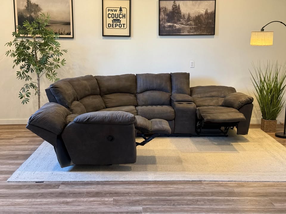Ashley furniture Charcoal gray manual recliner sectional couch delivery available