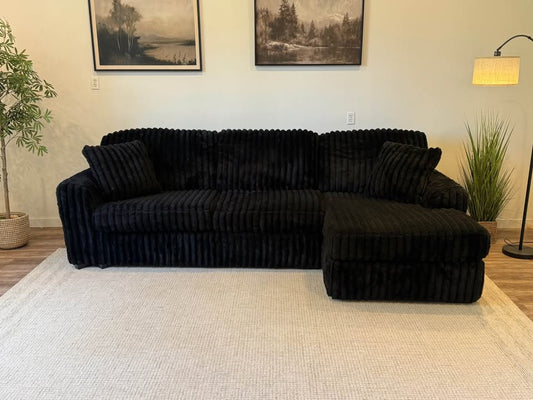 Ashley furniture black corduroy couch delivery available