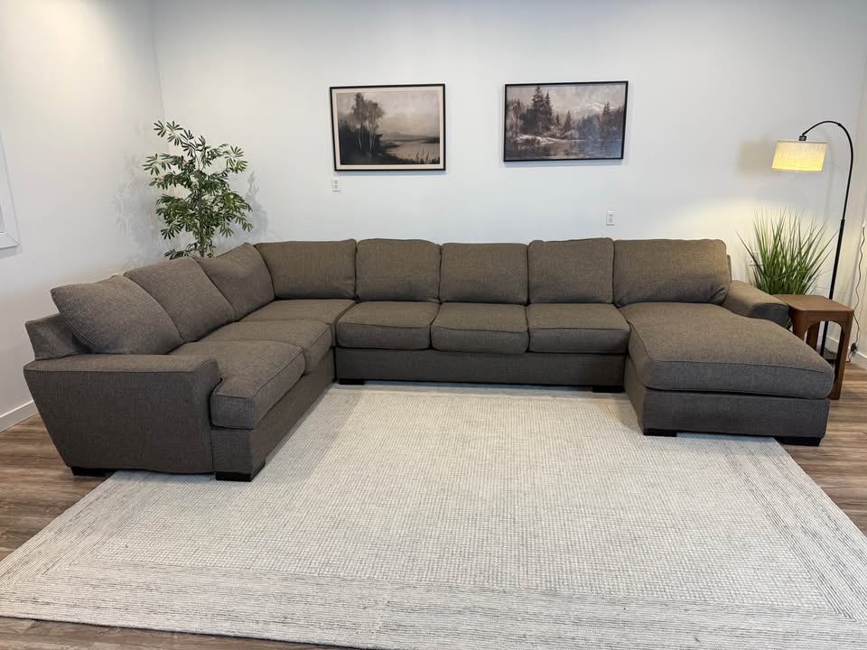 Macy’s down feather filled sectional couch delivery available