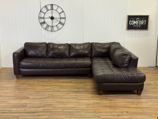 Natuzzi leather sectional couch delivery available