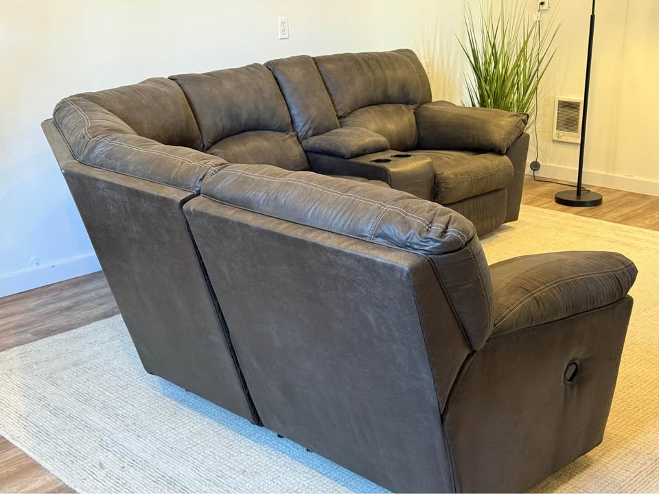 Ashley furniture charcoal gray recliner sectional couch delivery available