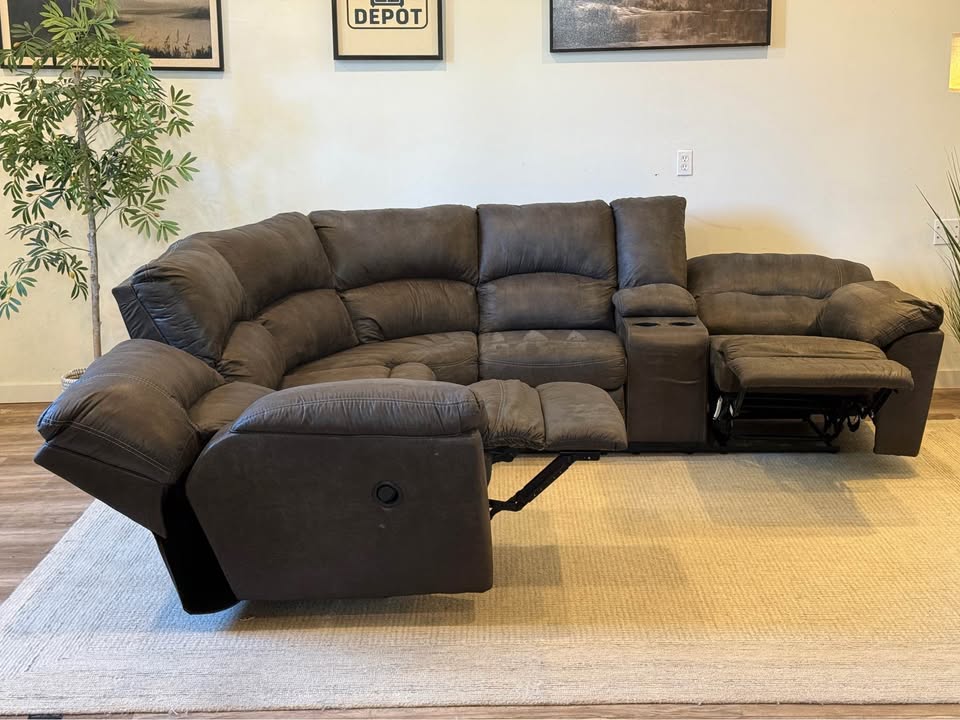 Ashley furniture charcoal gray recliner sectional couch delivery available