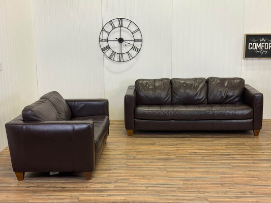 Natuzzi leather couch & loveseat Delivery available