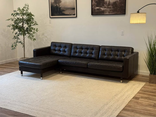 Black leather sectional sectional couch delivery available